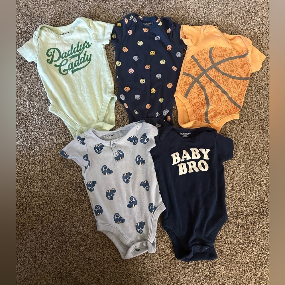 Assorted Baby One Piece Set - Blue, Orange, Green